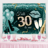 Cyan Funkeln Bokeh 30 Glücklich Geburtstag Party Hintergrund
